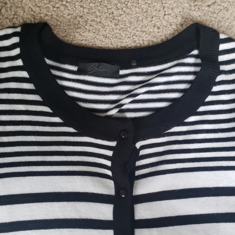 Black and white Cyrus striped cardigan. - Picture 4 of 6